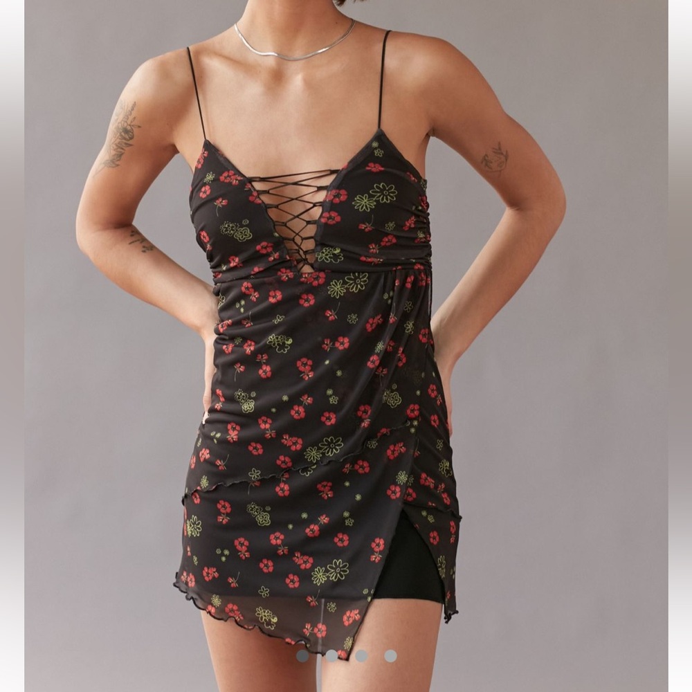 Lace Up Mini Dress